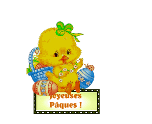 Gif animé joyeuses Pâques poussin